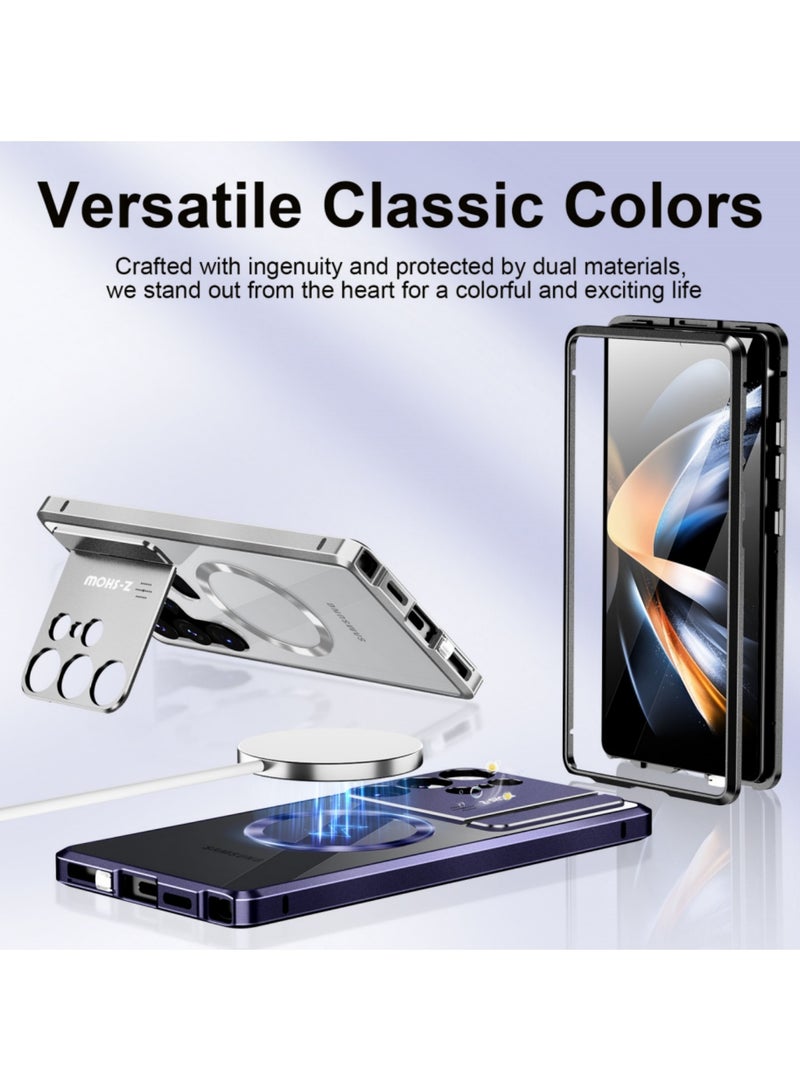 Adando Magnetic Case for Samsung Galaxy S26 Ultra Case, Compatible with MagSafe, Built-In Camera Guard Kickstand and Aromatherapy Tablets, Metal Frame Shockproof Ultra Slim Cover (Purple) - Image 5